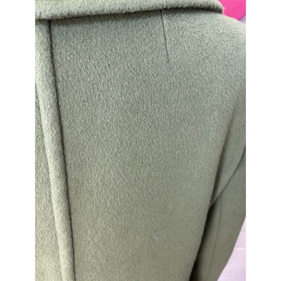 Vintage 60s Green Wool Womens Coat M Double Breasted Pea Coat Overcoat USA - Picture 5 of 12